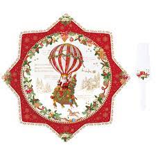 Xmas Memories Tortenplatte 32cm + Schaufel aus Porzellan